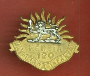 Indian Army. 120th Rajputana Infantry WW1 Officer's cap badge