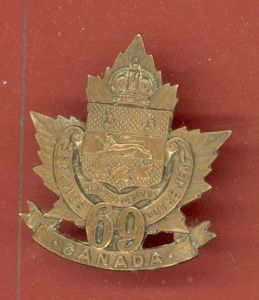 Canadian 69th St. John, Quebec Bn. WW1 CEF cap badge