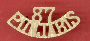 Indian Army 87th Punjabis Regt. WW1 shoulder title