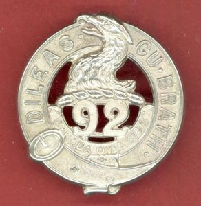 Canadian 92nd Toronto Bn. WW1 CEF glengarry badge
