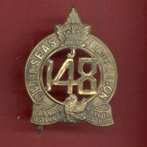 Canadian 148th Montreal Bn. WW1 CEF cap badge