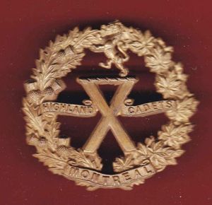 Canadian Militia Montreal Highland Cadets glengarry badge