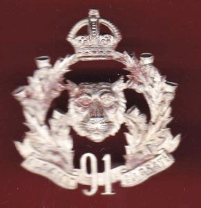 91st Regiment Canadian Highlanders, Argyll & Sutherland cap Badge