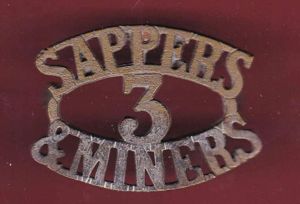 Indian Army SAPPERS / 3 / & MINERS WW1 shoulder …