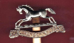 Queen's Own Hussars metal cap badge