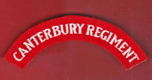 New Zealand Canterbury Regiment cloth shoulder title