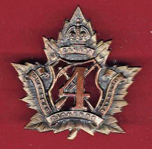 Canadian 4th Pioneer Bn. WW1 CEF cap badge