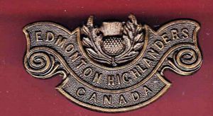 Canadian Edmonton Highlanders of Canada WW1 CEF shoulder title