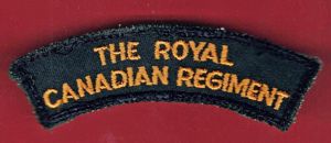 The Royal Canadian Regiment WW2 cloth shoulder title