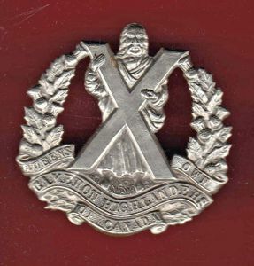 Canadian Queen's Own Cameron Highlanders of Canada glengarry badge