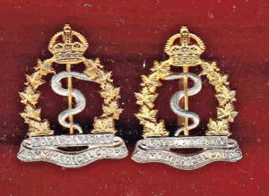 Royal Canadian Army Medical Corps Officer's dress collar badges