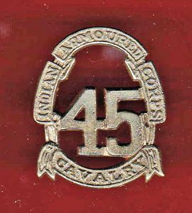 Indian Army 45th Cavalry Indian Armoured Corps WW2 cap badge