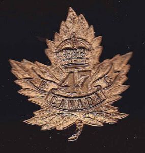 Canadian 47th Vancouver Bn. WW1 CEF cap badge