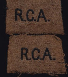 R.C.A. Royal Canadian Artillery WW1 cloth shoulder titles