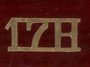 Indian Army; 17H Poona Horse Q.V.O. Cavalry shoulder title