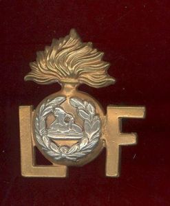 L Grenade F Lancashire Fusiliers Officer's shoulder title