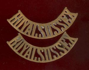 ROYAL SUSSEX Regiment WW1 shoulder titles