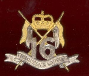 16th / 5th The Queen's Lancers Officer's beret badge