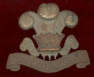10th Royal Hussars OR's cap badge
