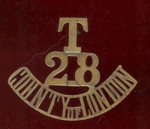 T / 28 / COUNTY of LONDON WW1 shoulder title