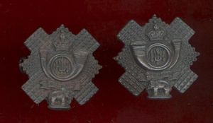 Highland Light Infantry WW1 Officer's OSD collar badges