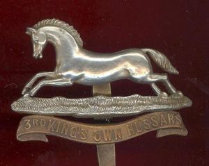 3rd King's Own Hussars WW1 OR's cap badge