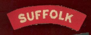 SUFFOLK Regiment WW2 cloth shoulder title