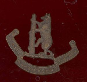 1st Bn. Warwickshire Volunteer Regiment, WW1 VTC cap badge