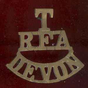 T / RFA / DEVON WW1 shoulder title