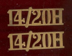 14/20H 14th/20th King's Hussars shoulder titles