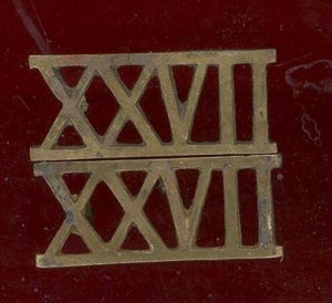 Indian Army; XXVII 27th Light Cavalry WW1 shoulder titles