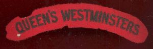 QUEEN'S WESTMINSTERS cloth shoulder title