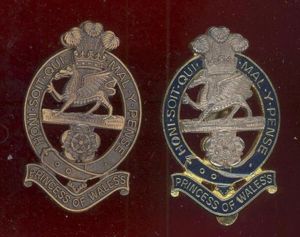 The Princess of Wales's Regiment cap badges