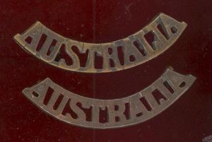 AUSTRALIA Military Forces bronze shoulder titles