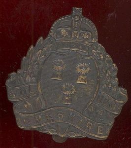 Cheshire Volunteer Regiment WW1 VTC cap badge