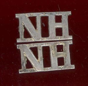 N.H. Northumberland Hussars Yeomanry Officer's shoulder titles