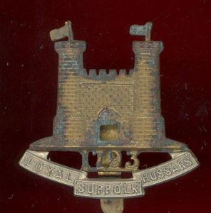 Loyal Suffolk Hussars OR's cap badge
