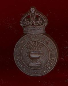 Army Catering Corps WW2 plastic economy cap badge