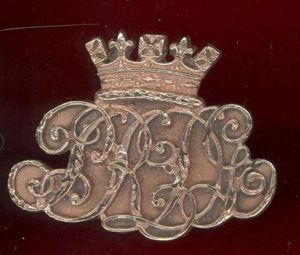 &th Princess Royal's Dragoon Guards Victorian Officer's forage cap badge
