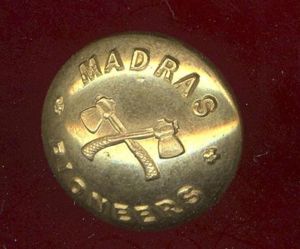 Indian Army Madras Pioneers Regiment Officer's button