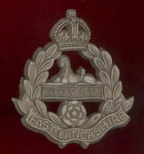 The East Lancashire Regiment WW2 plastic economy cap badge