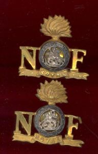 N Grenade F Royal Northumberland Fusiliers Officer's shoulder titles