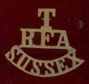T / RFA / SUSSEX WW1 shoulder title