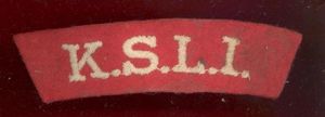 K.S.L.I. King's Shropshire Light Infantry WW2 cloth shoulder title