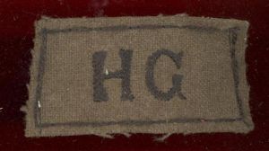 H.G. Home Guard WW2 slip on shoulder title