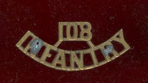 Indian Army 108th Infantry WW1 shoulder title