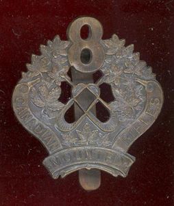 Canadian 8th Mounted Rifles WW1 CEF cap badge