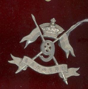 9th Queen's Royal Lancers Victorian OR's cap badge