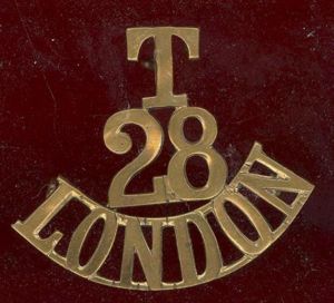 T / 28 / LONDON WW1 shoulder title