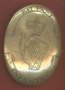 Irish Belfast Infantry Volunteers Georgian shoulder belt plate